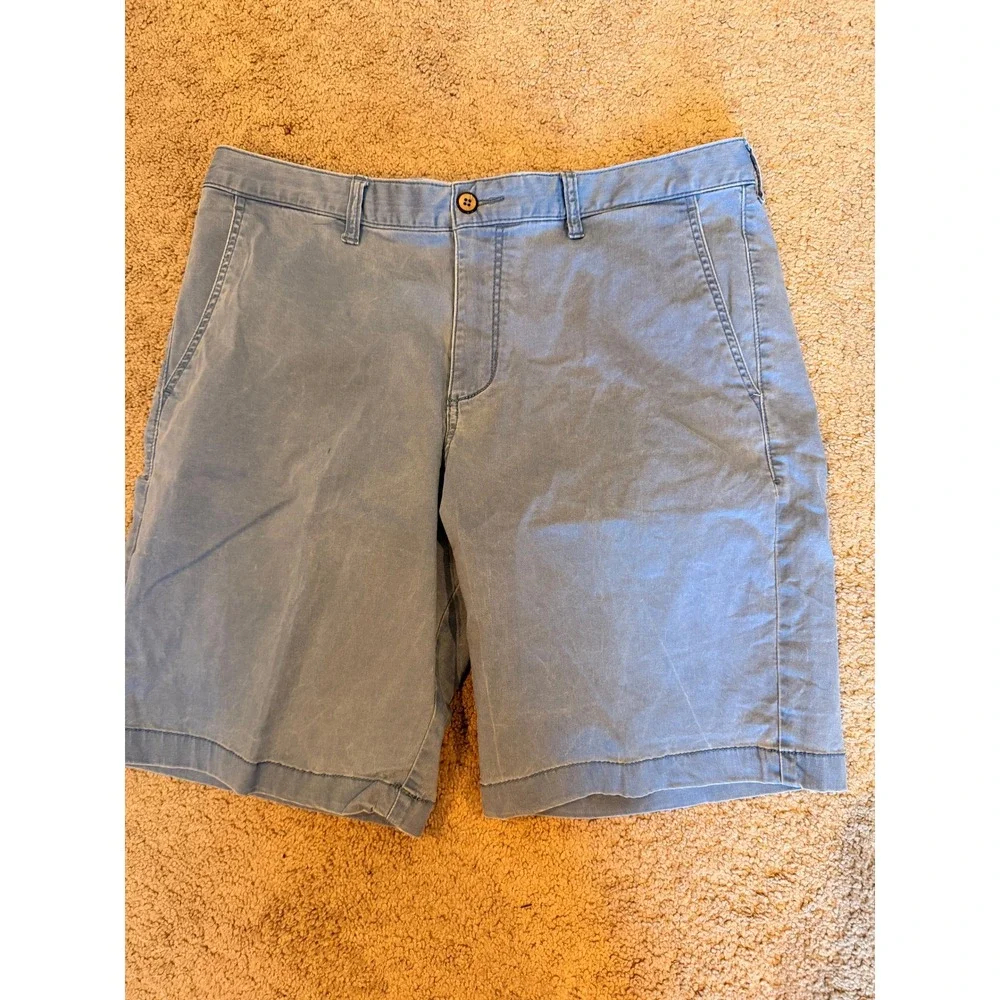 Tommy Bahama Mens Blue‎ Chino Shorts Sz 35 Cotton Tencel Stretch Flat Front Golf